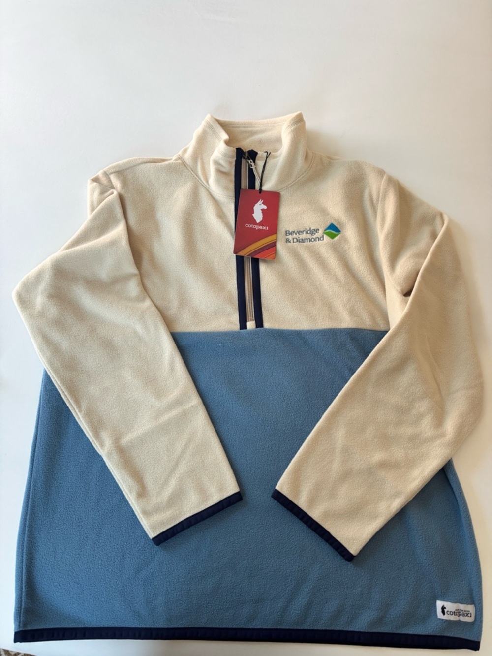Cotopaxi Cream & Blue Fleece Quarter-Zip Pullover